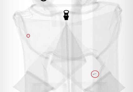 X-ray of clothing to detect broken needle in seam
