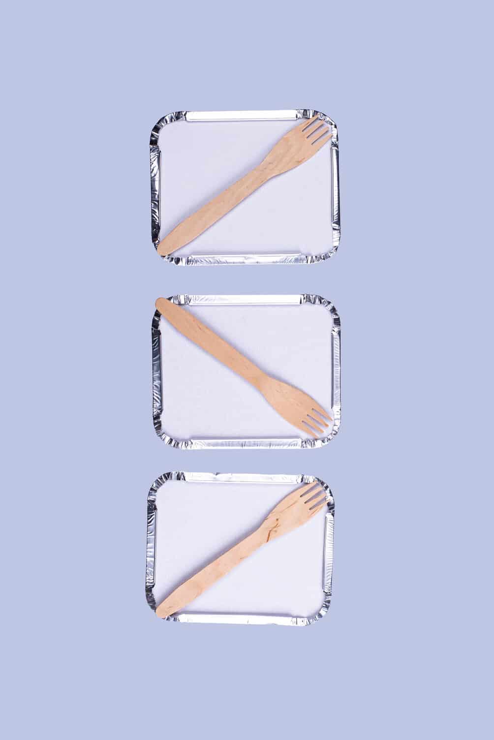 Healthy eating in container or lunch box isolated on grey background